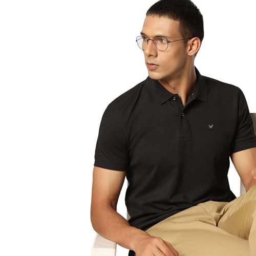 blackberrys Men's Slim Fit Solid Black Polo T-Shirt