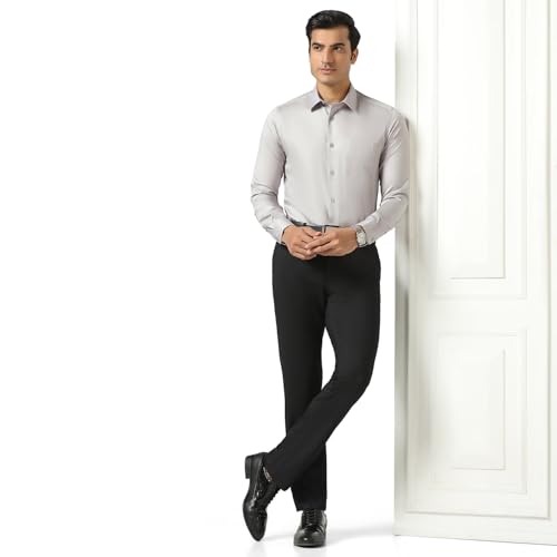 Blackberry men's aqua slim fit shirt with full sleeves and smooth finish, perfect for office and smart casual wear.