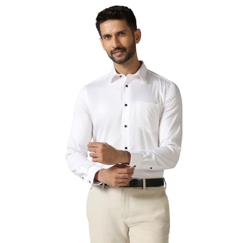 Blackberry men's formal shirt in dark fabric, tailored fit with a classic collar and button-down front, suitable for business attire.