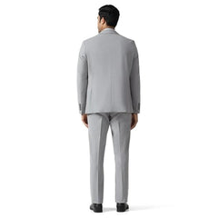 blackberrys Men's Slim Fit Solid Grey Formal Suit