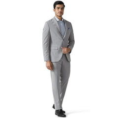 blackberrys Men's Slim Fit Solid Grey Formal Suit
