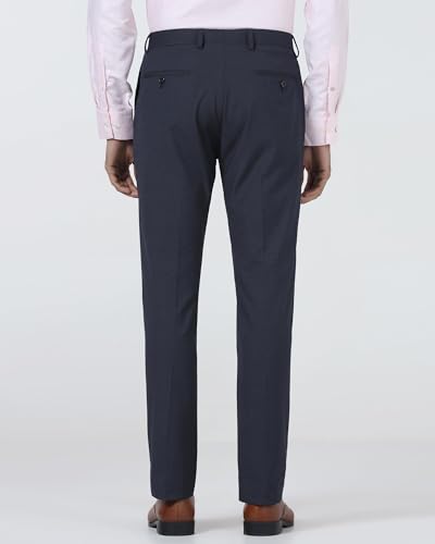 Blackberrys Men's Beige Polyester Blend Mini-Checks Slim Fit Formal Trousers