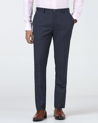 Blackberrys Men's Beige Polyester Blend Mini-Checks Slim Fit Formal Trousers
