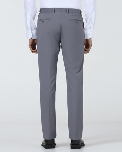 Blackberrys Men's Beige Polyester Blend Mini-Checks Slim Fit Formal Trousers