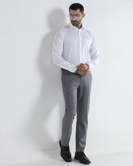 Blackberrys Men's Beige Polyester Blend Mini-Checks Slim Fit Formal Trousers
