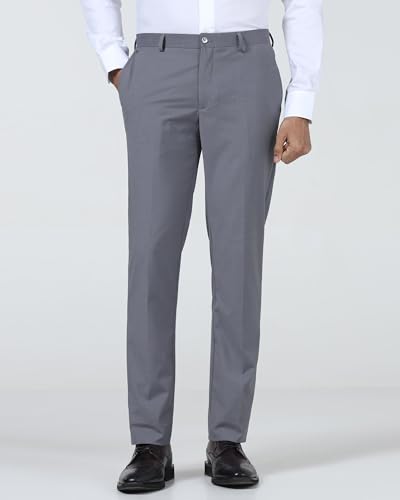 Blackberrys Men's Beige Polyester Blend Mini-Checks Slim Fit Formal Trousers