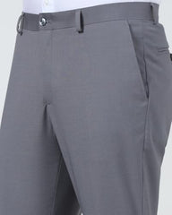Blackberrys Men's Beige Polyester Blend Mini-Checks Slim Fit Formal Trousers