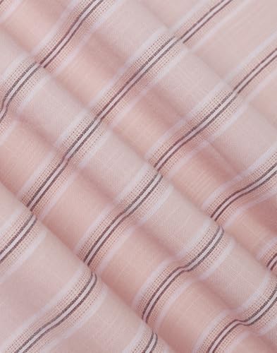 Blackberrys Men's Cotton Vertical-Stripes Light-Pink Slim-Fit Shirts