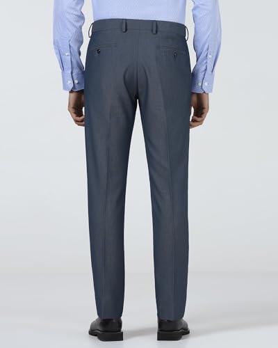 Blackberrys Men's Polyester Blend Slim Formal Trousers Blue