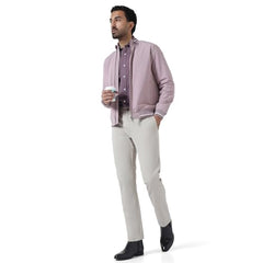 Blackberrys Men's Slim Fit Solid Grey Casual Trousers