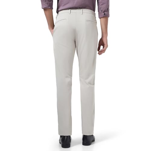 Blackberrys Men's Slim Fit Solid Grey Casual Trousers