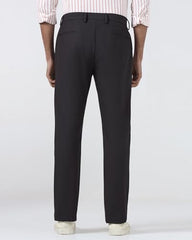 Blackberrys Men's Black Regular Fit Self Design Trousers