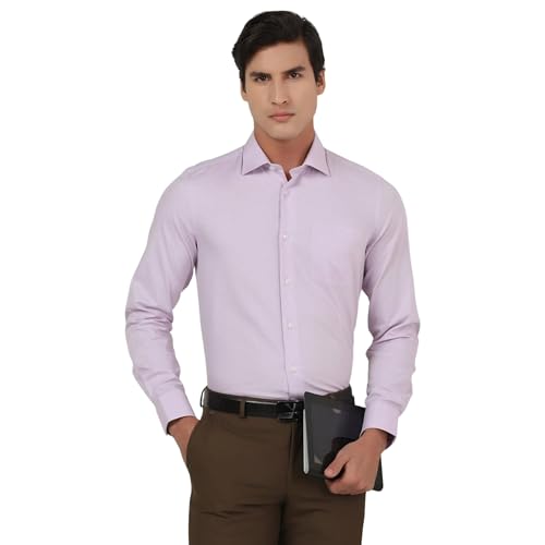 Blackberrys Men's Cotton Textured Lavender Slim-Fit Shirts