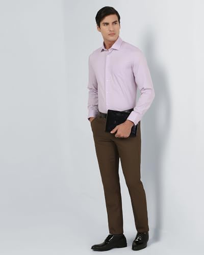 Blackberrys Men's Cotton Textured Lavender Slim-Fit Shirts
