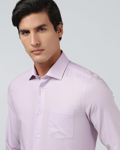 Blackberrys Men's Cotton Textured Lavender Slim-Fit Shirts