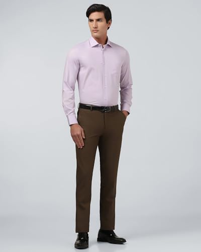Blackberrys Men's Cotton Textured Lavender Slim-Fit Shirts