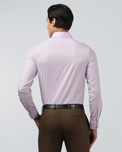Blackberrys Men's Cotton Textured Lavender Slim-Fit Shirts