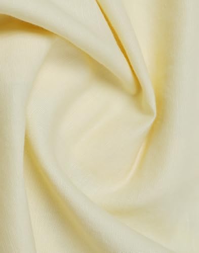 Blackberrys Men's Linen-Blend Solid Yellow Slim-Fit Shirts