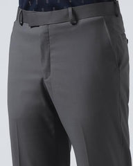 Blackberrys Men's Slim Fit Grey Solid Formal Trousers