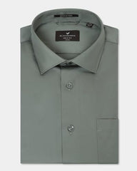 Blackberrys Men's Cotton Blend Solid Olive Slim-Fit Shirts