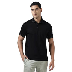 Blackberrys Men's Maroon Cotton Solid Slim Polo Tshirts
