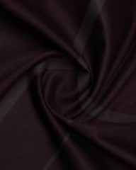 Blackberry men's burgundy cotton slim polo T-shirt with diagonal stripes, long-sleeve design, casual upper wear.