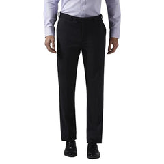 Blackberrys Men's Black Slim Fit Solid Formal Trousers