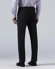 Blackberrys Men's Black Slim Fit Solid Formal Trousers
