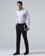 Blackberrys Men's Black Slim Fit Solid Formal Trousers