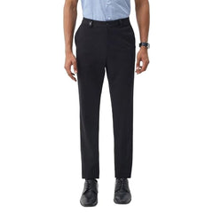 Blackberrys Men's Solid Black Slim-Fit Trousers |Office Wear & Casual Wear