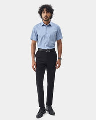 Blackberrys Men's Solid Black Slim-Fit Trousers |Office Wear & Casual Wear