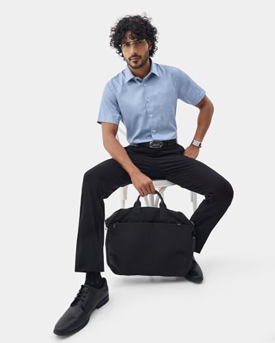 Blackberrys Men's Solid Black Slim-Fit Trousers |Office Wear & Casual Wear