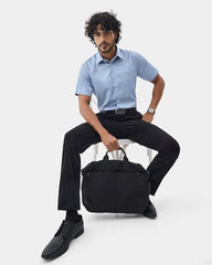 Blackberrys Men's Solid Black Slim-Fit Trousers |Office Wear & Casual Wear