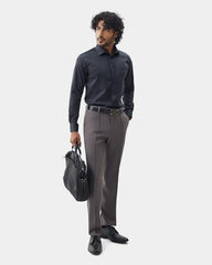 Blackberrys Men's Solid Dark Grey Slim-Fit Shirts |Formal Wear