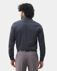 Blackberrys Men's Solid Dark Grey Slim-Fit Shirts |Formal Wear