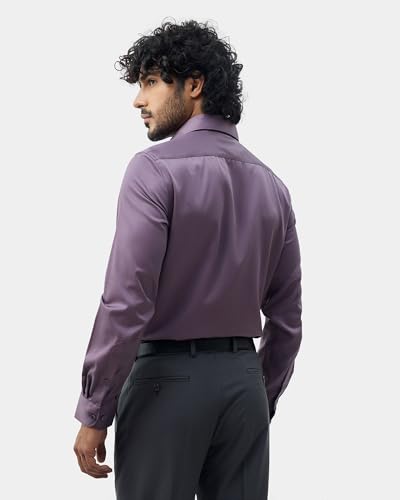 Blackberrys Men's Solid Plum Slim-Fit Shirts |Formal Wear