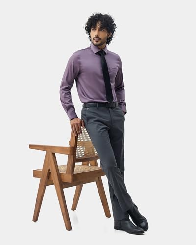 Blackberrys Men's Solid Plum Slim-Fit Shirts |Formal Wear