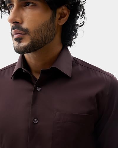 Blackberrys Men's Solid Wine Slim-Fit Shirts |Formal Wear