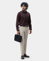 Blackberrys Men's Solid Wine Slim-Fit Shirts |Formal Wear