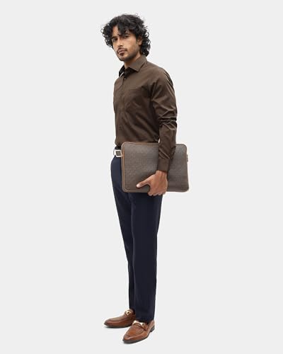 Blackberrys Men's Brown Solid Regular-Fit Shirts |Office Wear
