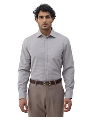 Blackberrys Men Textured Classic Fit Formal Shirt | Premium Dobby Fabric | Wrinkle Free & Easy to Iron | Brown