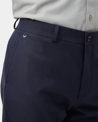 Blackberrys Men Textured Super Slim Fit Formal Trouser | Viscose Rayon Blend | Clean Front & Cross Pocket | Navy