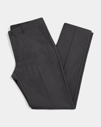 Blackberrys Men Textured Super Slim Fit Formal Trouser | Viscose Rayon Blend | Clean Front & Cross Pocket | Charcoal