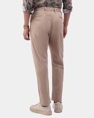 Blackberrys Men Textured Slim Fit Casual Trouser | Cotton Blend | Stretchable | Beige
