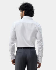 Blackberrys Men's Cotton Solid White Slim-Fit Shirts |Formal Wear