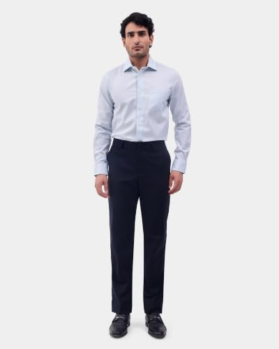 Blackberrys Men Textured Slim Fit Formal Shirt | 100% Cotton | Wrinkle Resistant | Wrinkle Free | Aqua