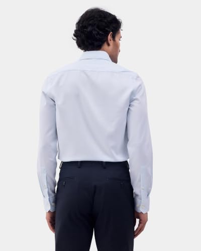 Blackberrys Men Textured Slim Fit Formal Shirt | 100% Cotton | Wrinkle Resistant | Wrinkle Free | Aqua