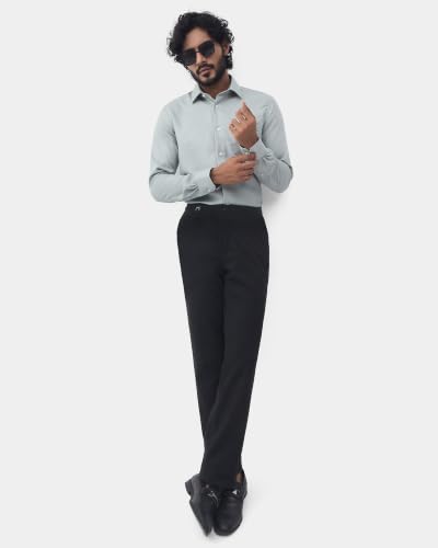 Blackberrys Men Structured Slim Fit Formal Shirt | 100% Cotton | Wrinkle Resistant | Wrinkle Free | Green