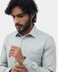 Blackberrys Men Structured Slim Fit Formal Shirt | 100% Cotton | Wrinkle Resistant | Wrinkle Free | Green