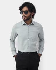 Blackberrys Men Structured Slim Fit Formal Shirt | 100% Cotton | Wrinkle Resistant | Wrinkle Free | Green